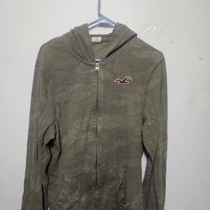 Hollister Olive Green Zip-Up Hoodie